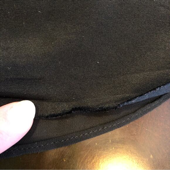 Erin Fetherston black sheer silk overlay one shoulder red strap dress size 6 - Picture 12 of 15